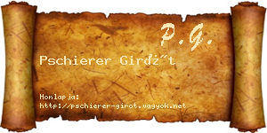 Pschierer Girót névjegykártya